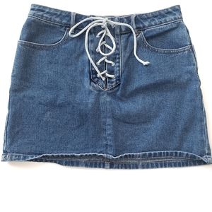 Pacsun Lace Up Denim Mini Skirt Size 27